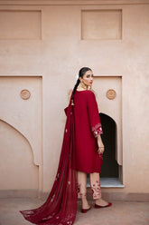 BATIK - 3PC DHANAK EMBROIDERED SHIRT WITH CHIFFON EMBROIDERED DUPATTA AND TROUSER - HZG1794